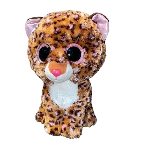 Ty Beanie Boos Plush Leopard Jaguar Tiger Patches Stuffed Animal Glitter Eye 10" - Picture 2 of 11
